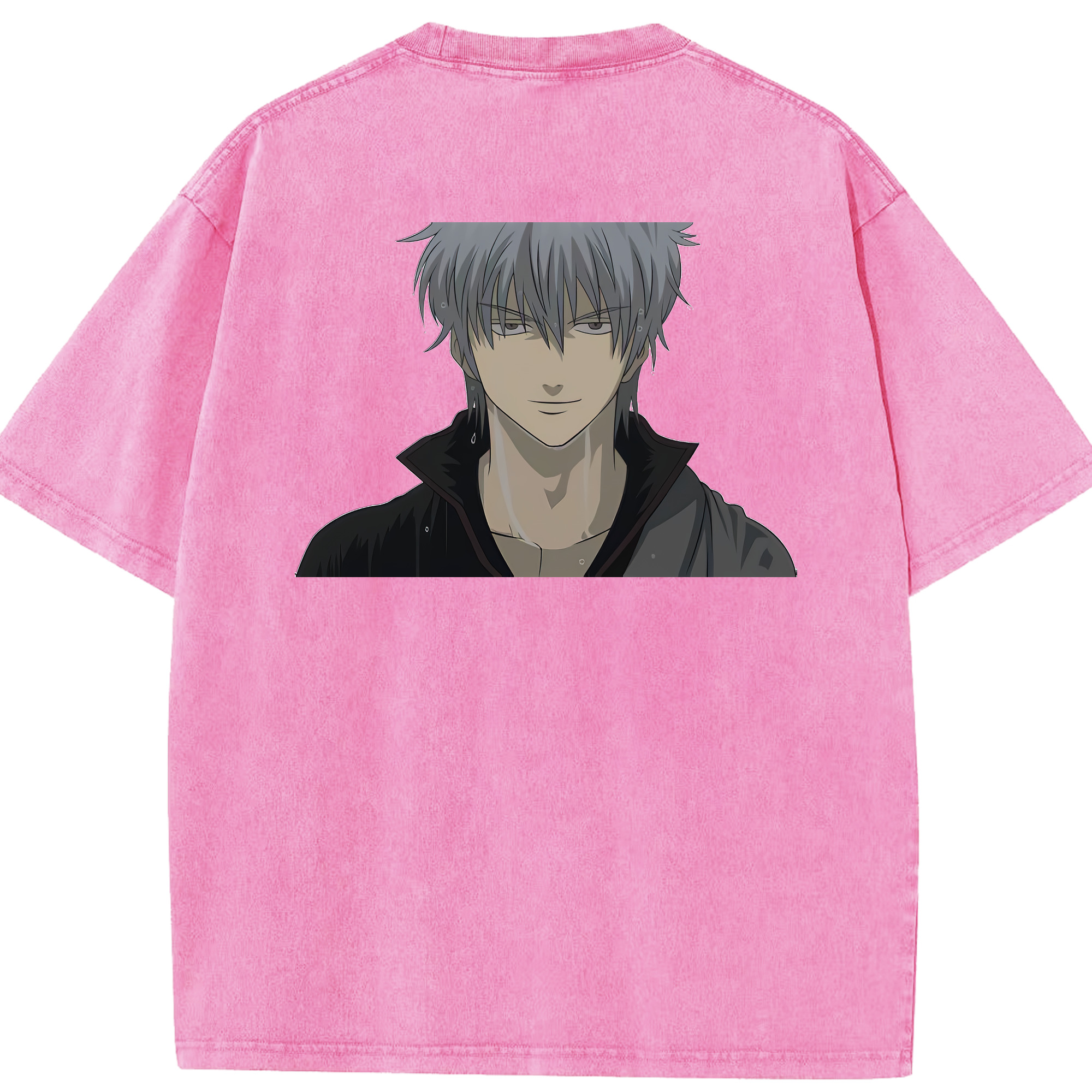 （画像用） ぎんたま 坂田銀時（さかたぎんとき） 神楽 志村新八（しむら しんぱち） GINTAMA Sakata Gintoki Kagura Shimura Shinpachi 綿100% ヴィンテージ風 半袖Tシャツ（背面プリント）